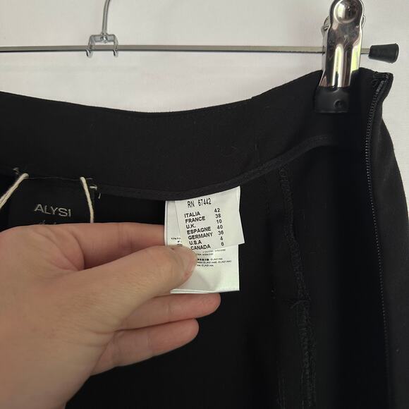 NWT Alysi Chocolat Black New York Classic A-Line Midi Skirt Sz 4 - Picture 5 of 8